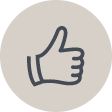 Animated icon of hand giving a thumbs up