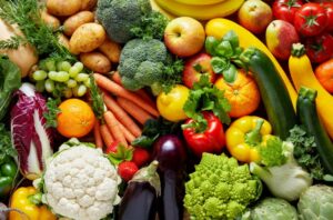 Fruits and vegetables.